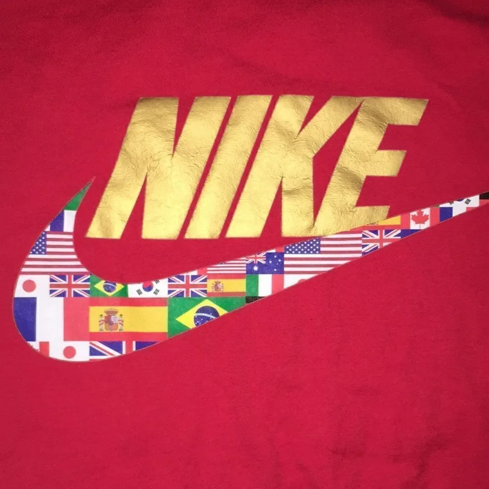 Gold Nike on Red Flag World Cup ⚽️ Soccer promo Tee T shirt XXL mens